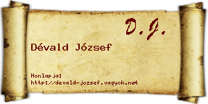 Dévald József névjegykártya