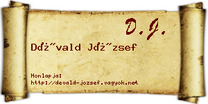 Dévald József névjegykártya